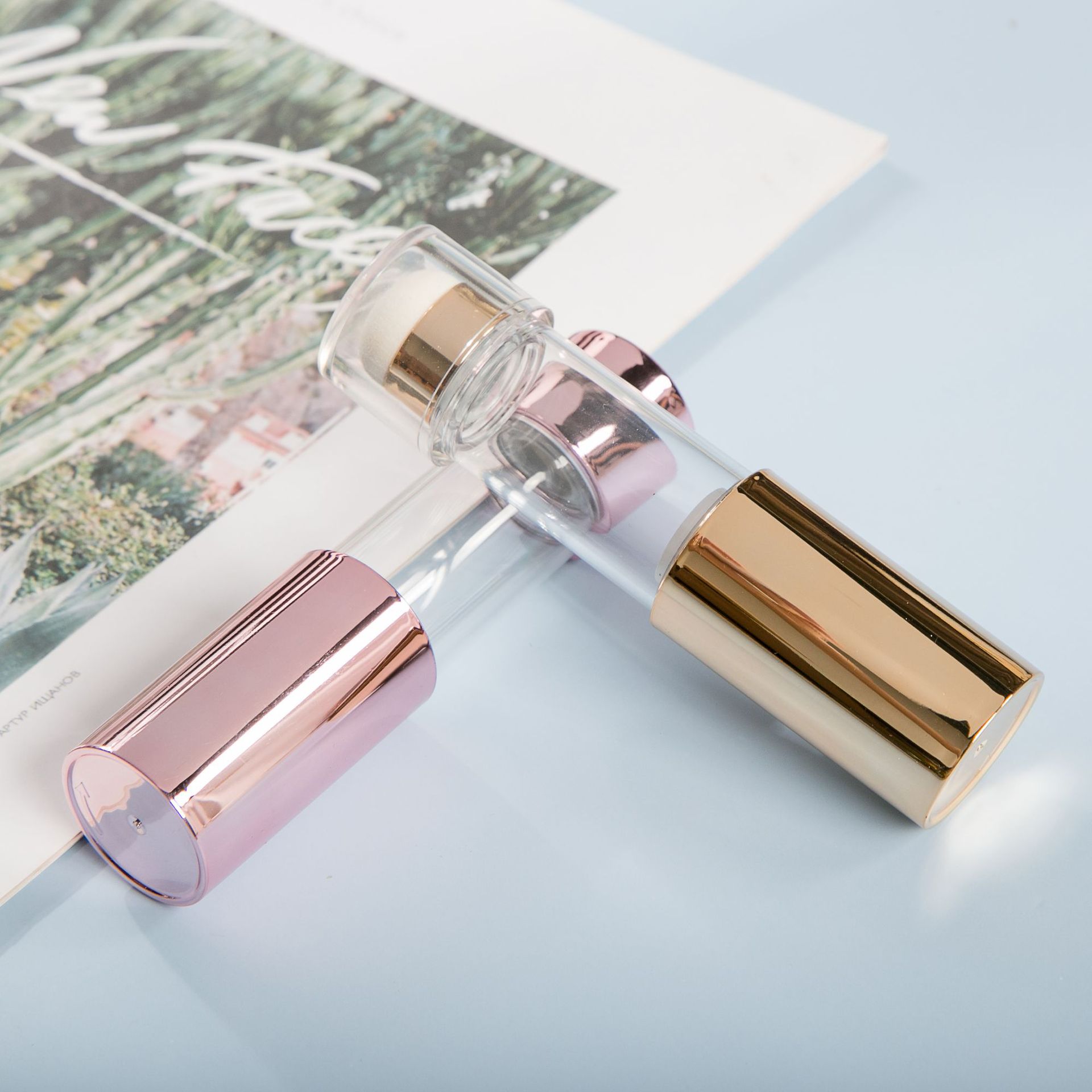 透明气垫遮瑕棒彩妆包材 cc棒粉底液棒隔离棒注塑海绵气垫棒