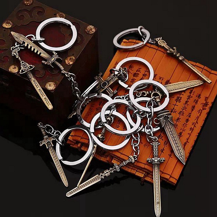 秦时明月非攻天问渊虹鲨齿凌虚墨眉剑武器兵器合金模型钥匙扣