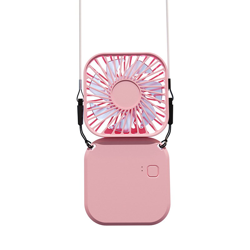 2023 New Mini Little Fan Folding Halter Support Usb Charging Convenient Carrying Outdoor Pocket Fan