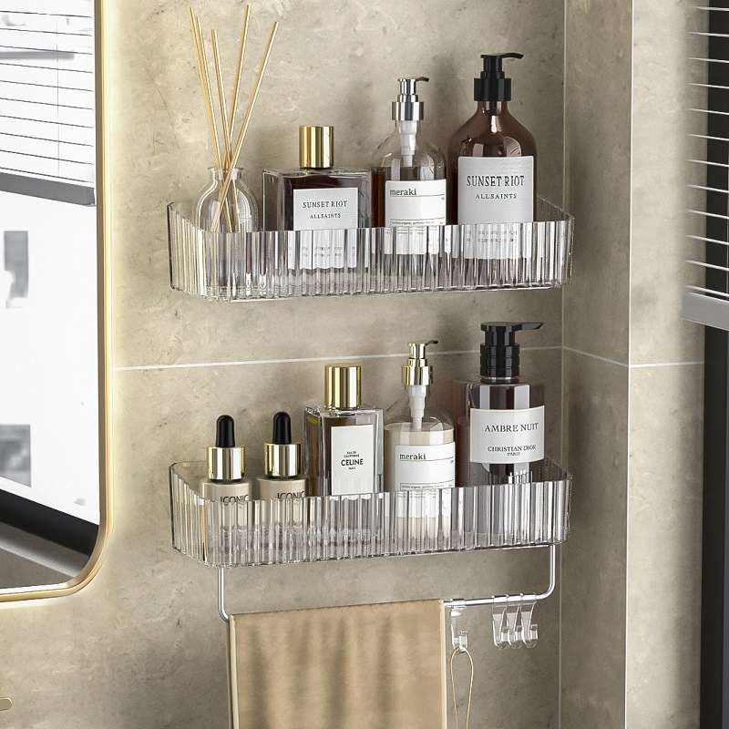 Bathroom Triangle Storage Rack Wall-Mounted Punch-Free Toilet Corner Storage Rack Kitchen Washstand Multi-Layer Organization Rack