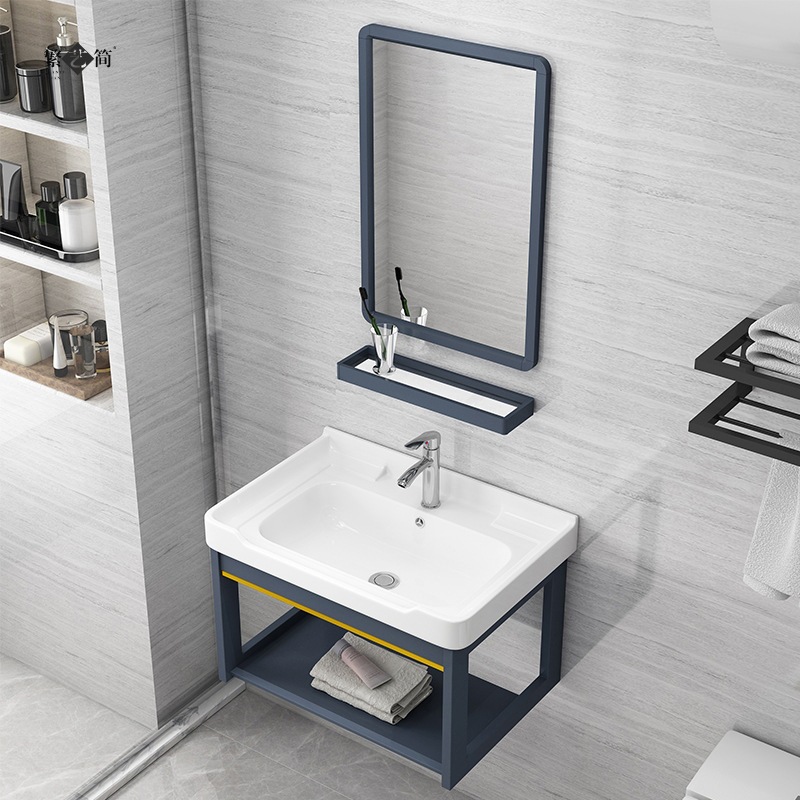 Small Apartment Wash Basin Cabinet Combination Bathroom Table Simple Washbasin Integrated Sink Household Wash Basin