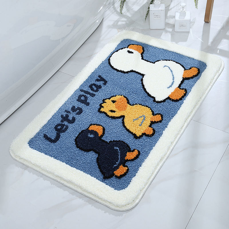 Cartoon Bathroom Bathroom Absorbent Non-Slip Floor Mat Bedroom Children's Room Carpet Cute Little Duck Entrance Mat