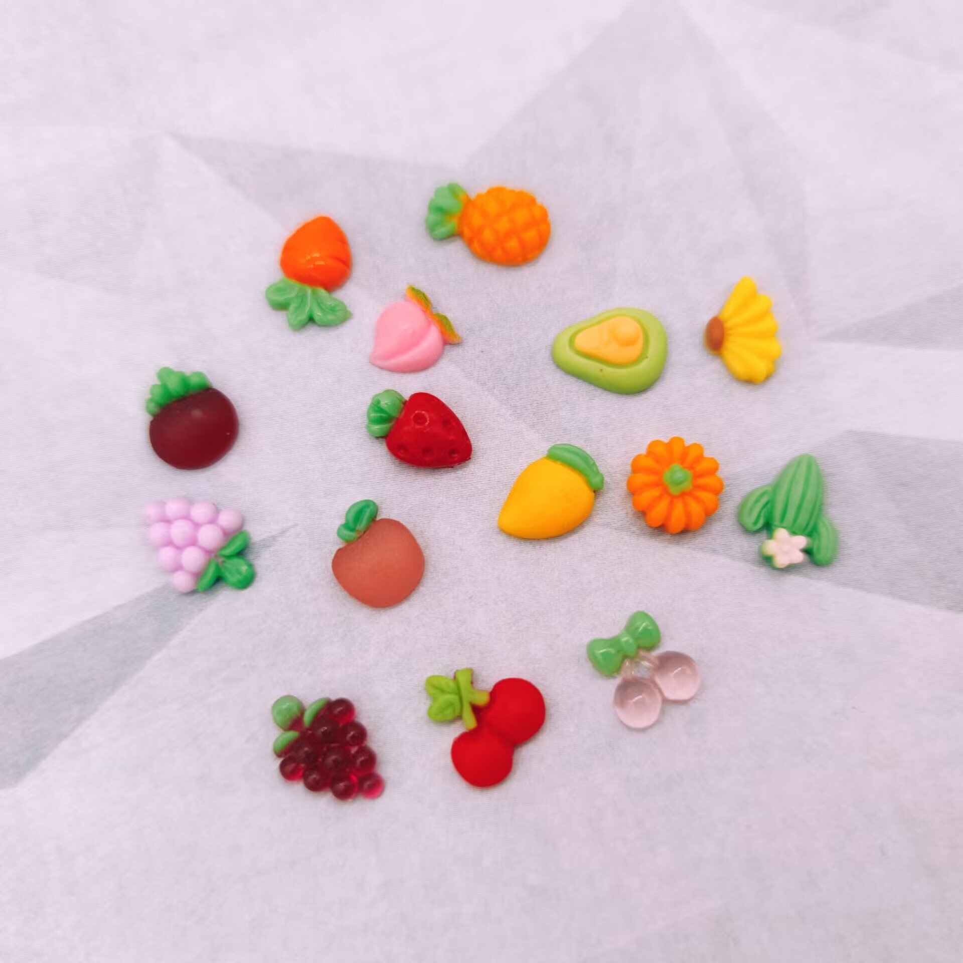 Popular Luminous Fruit and Vegetable Series Nail Ornament DIY Cream Glue Phone Case Hairpin Ornament Accessories