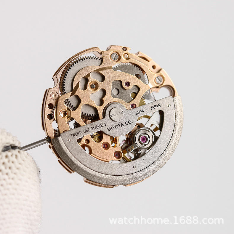 japan miyota 8n24机械机芯 改装颜色 玫瑰金机芯 oem个性定制