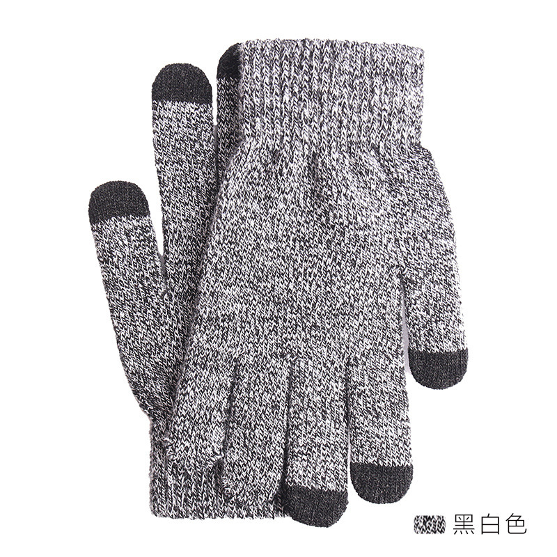 Touch Screen Gloves Autumn and Winter New Cold-Proof Warm Velvet Padded Thickened Men's and Women's Knitted Gloves Cross-Border