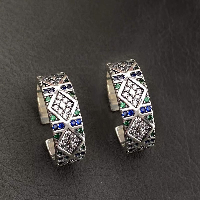 顺源s925纯银天使之眼炫彩锆石戒指女轻奢小众设计时尚个性高级感