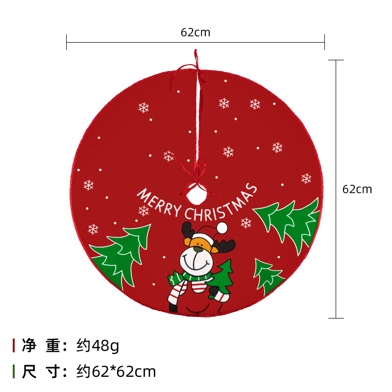 2022 Cross-Border New Arrival Christmas-Tree Skirt Creative Exquisite Printing Tree Bottom Decoration Christmas Product Decoration