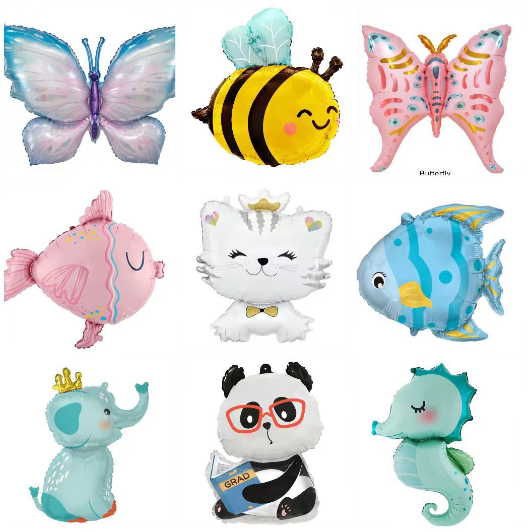 儿童生日派对装饰气球创意小动物充气铝膜气球立体节日装饰气球