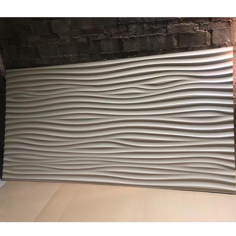 中纤板雕刻波浪板立体造型实木浮雕板通花板pvc波纹板家具装饰板