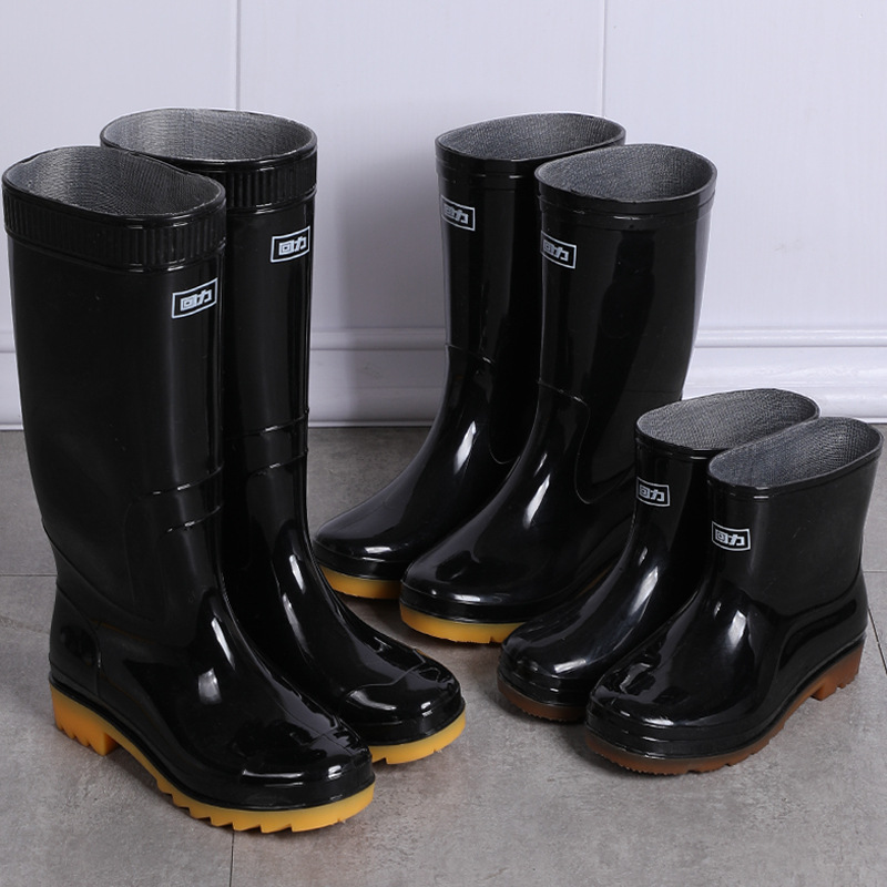 Spot Direct Supply Genuine 807 Rain Boots Warrior Men's High-Top Wear-Resistant Waterproof Labor Protection Warrior Rain Shoes