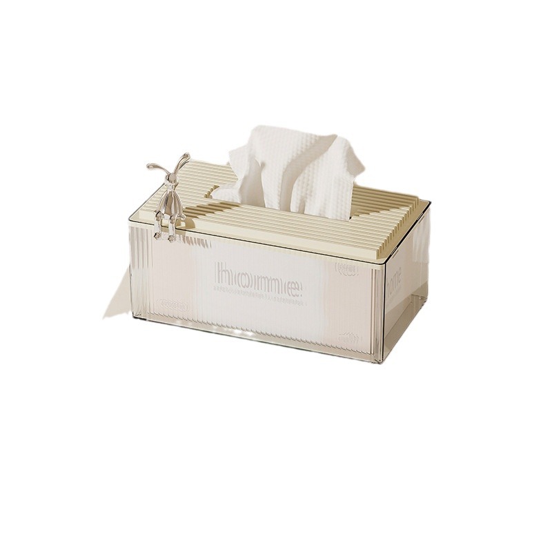 Wall-Mounted Tissue Box Living Room High-End Entry Lux Toilet Bathroom Desktop Seamless Punch-Free Face Cloth Storage