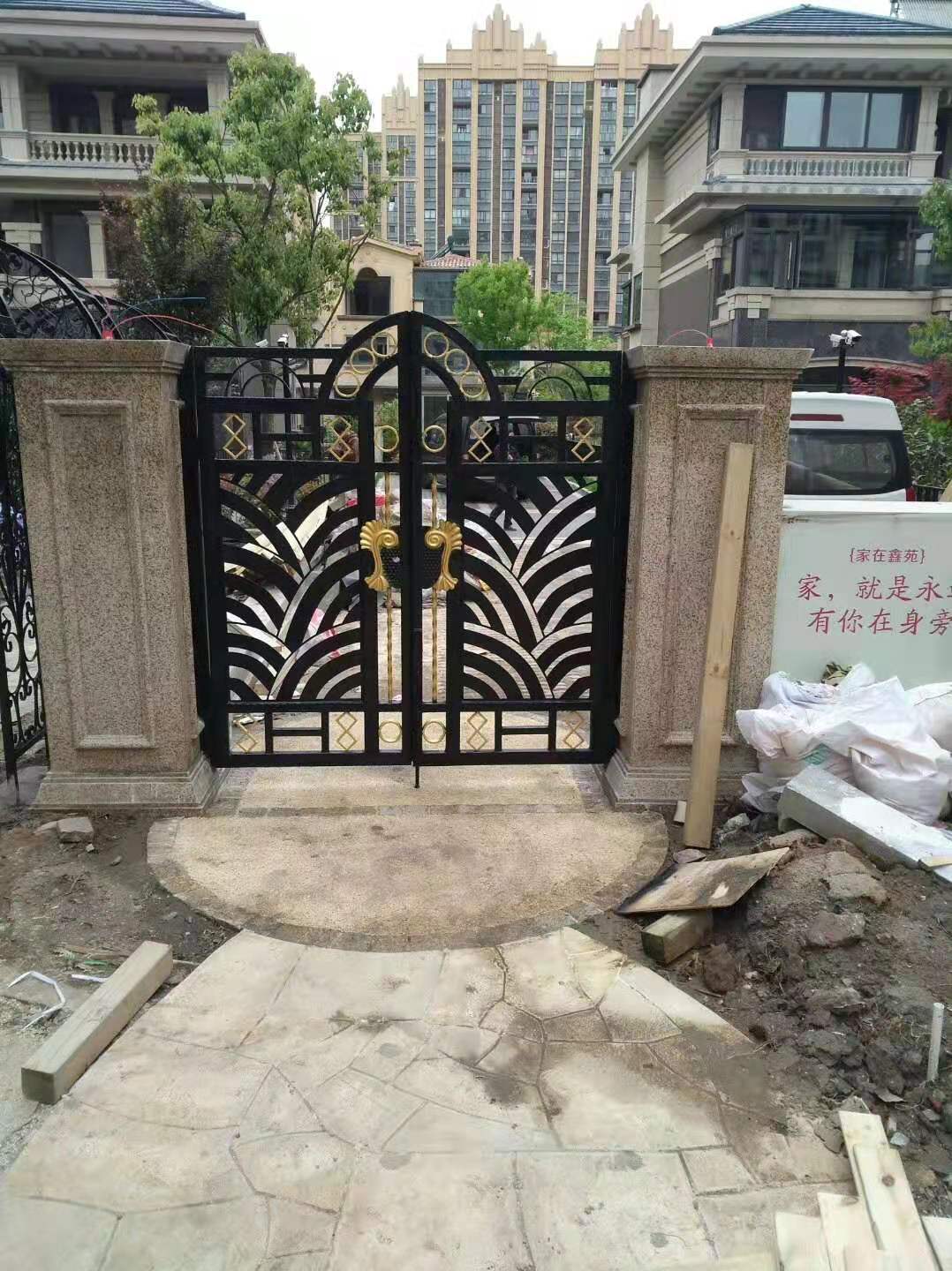 铁艺大门加工庭院铁艺大门电动平移门 花园铁门铁艺