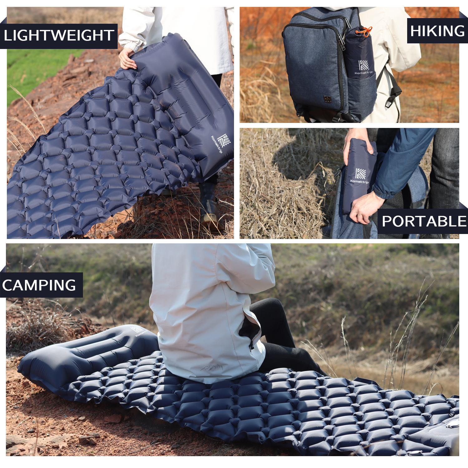 Outdoor Ultra-Light Inflatable Mattress Tpu Inflatable Mattress Combination Multi-Person Camping Floatation Bed Tent Moisture-Proof Pad Weight 560G
