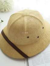 新款儿童防撞钢盔帽 手工编制 53-55cm 小尺寸圆顶帽 越南帽 草帽