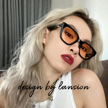 韩版复古日落色墨镜个性网红街拍眼镜方形男女嘻哈酷痞帅太阳镜潮