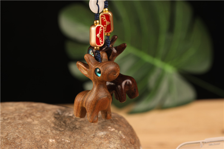 车钥匙挂饰绿檀食梦鹿一路有你平安情人节送老公男友diy挂件礼物