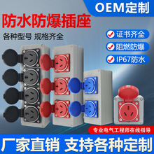 新国标防水防爆插座户外防雨五孔10A三孔16A明暗装工业插排220V