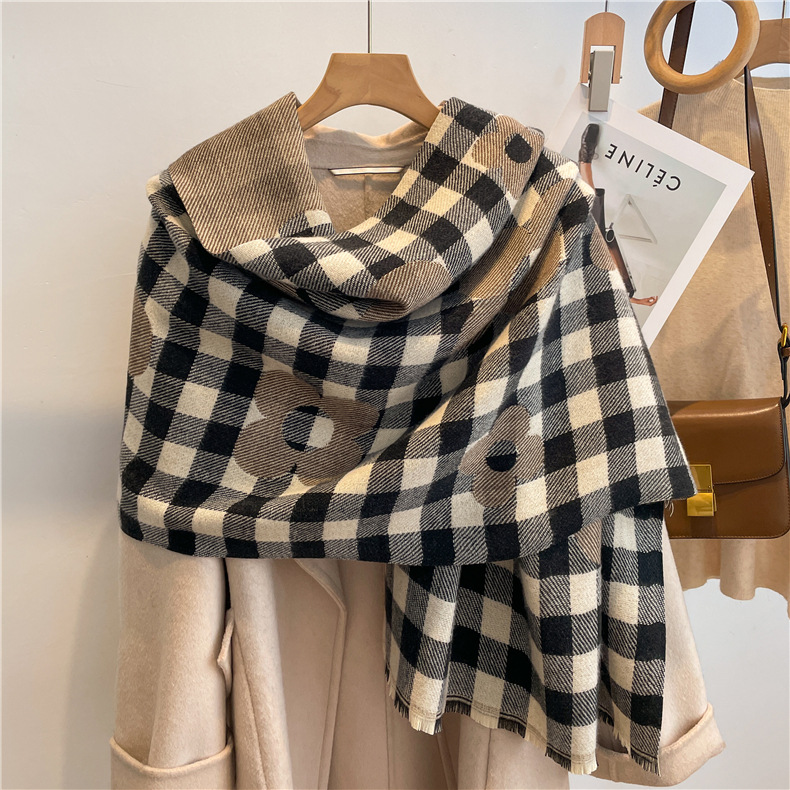 Cross-Border Supply Artificial Cashmere Scarf Women's Winter All-Matching Korean Outerwear Fashion Scarf Thickened Warm Autumn and Winter Shawl