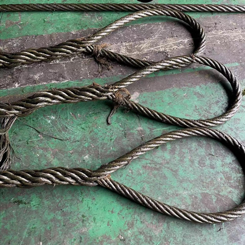 厂家供应索具起重钢丝绳吊索具编头双扣人工插编规格6-100mm