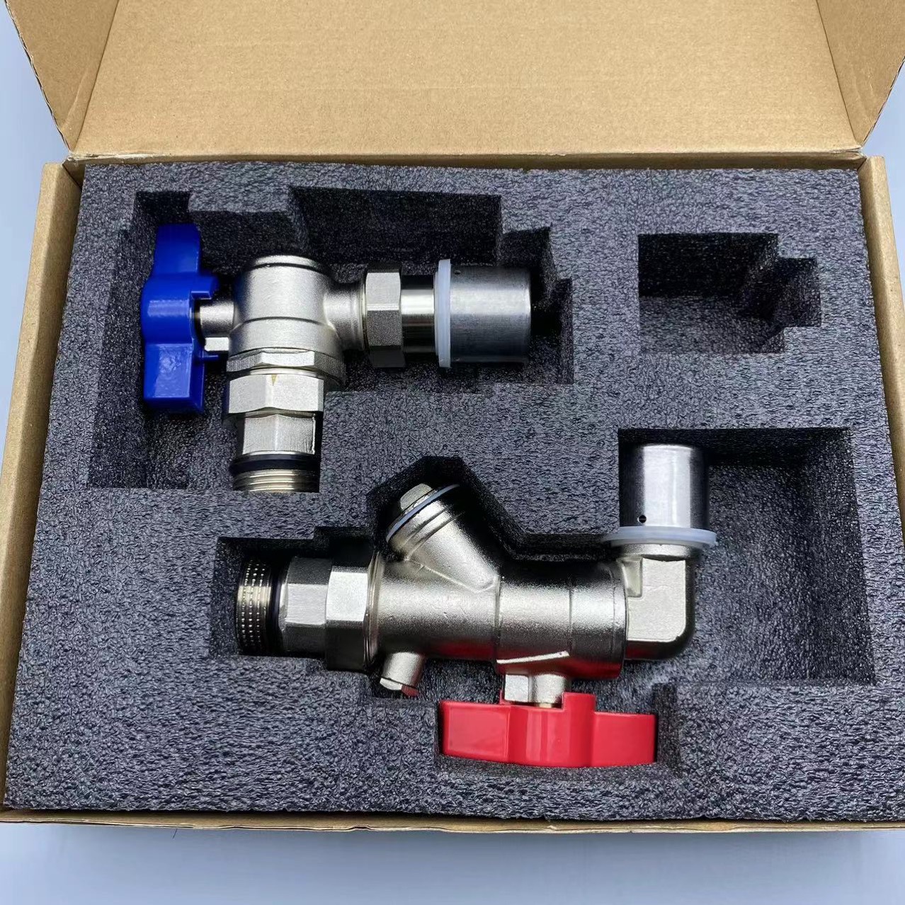 批发加厚黄铜卡压外活球阀32分25大流量阀门角式蝶柄外丝活接球