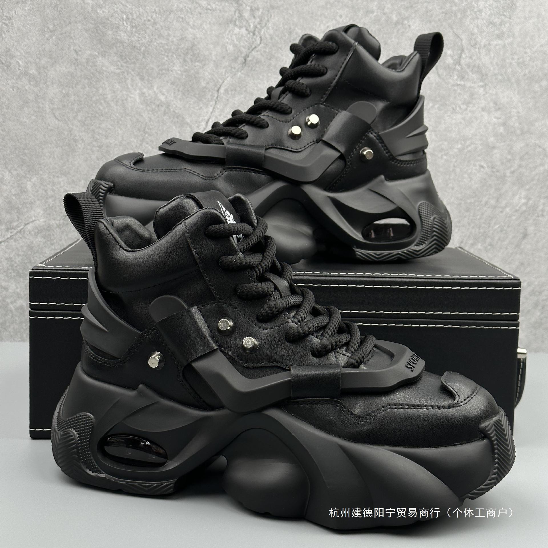 男鞋高帮鞋男2024夏季新款潮流黑武士爆款老爹鞋超火增高运动鞋潮