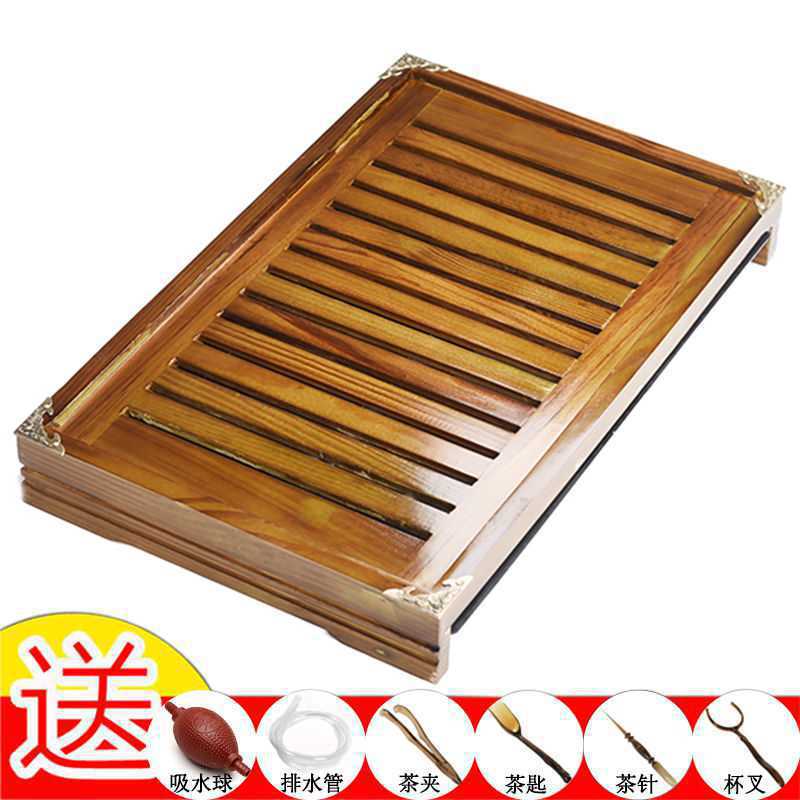 茶盘套装家用简约功夫茶具排储水托盘大小竹干泡茶台茶海茶座