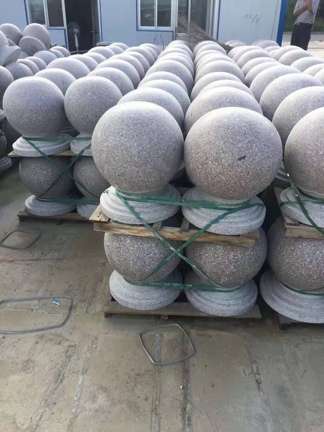 厂家现货50.60花岗岩挡车球 广场公园停车场路障石球 车止石石墩