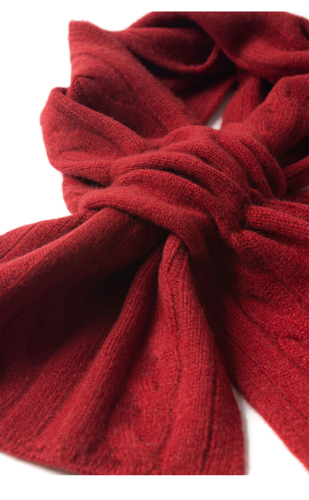 针织纯羊绒围巾秋冬女士新款时尚保暖穿孔绞花小围脖