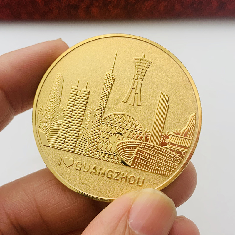 中国旅游景点城广州羊城镀金纪念币 把玩币金币牙仙子纪念章-阿里巴巴