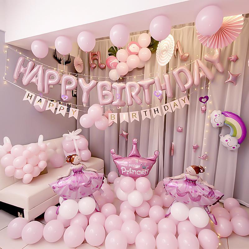 生日装饰品派对趴体女孩男生场景布置背景墙气球儿童周岁主题装扮