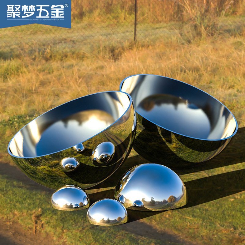 304不锈钢半圆球1.5mm厚精品金属空心装饰半球镜面亮光封头半球体