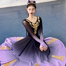 新疆舞蹈服维吾尔族演出服少数民族表演服艺考练功裙女大摆裙服装