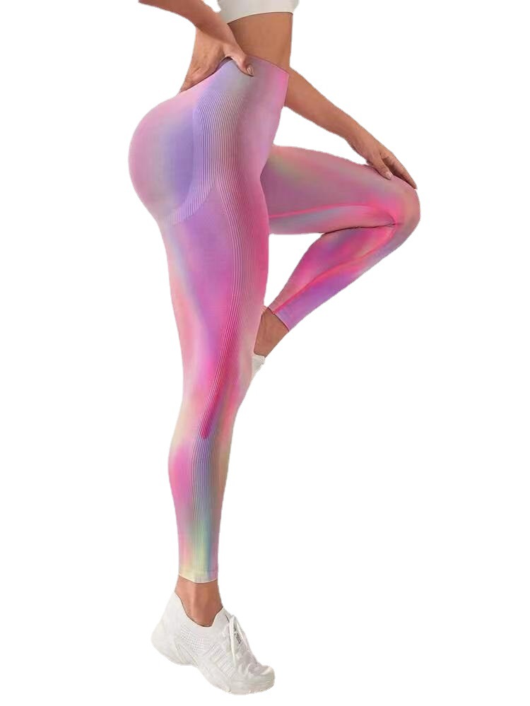 Aurora Seamless Gradient Peach Yoga Pants Hip Lifting Fitness Yoga Wear Tight High Waist Outdoor Sports Trousers for Women