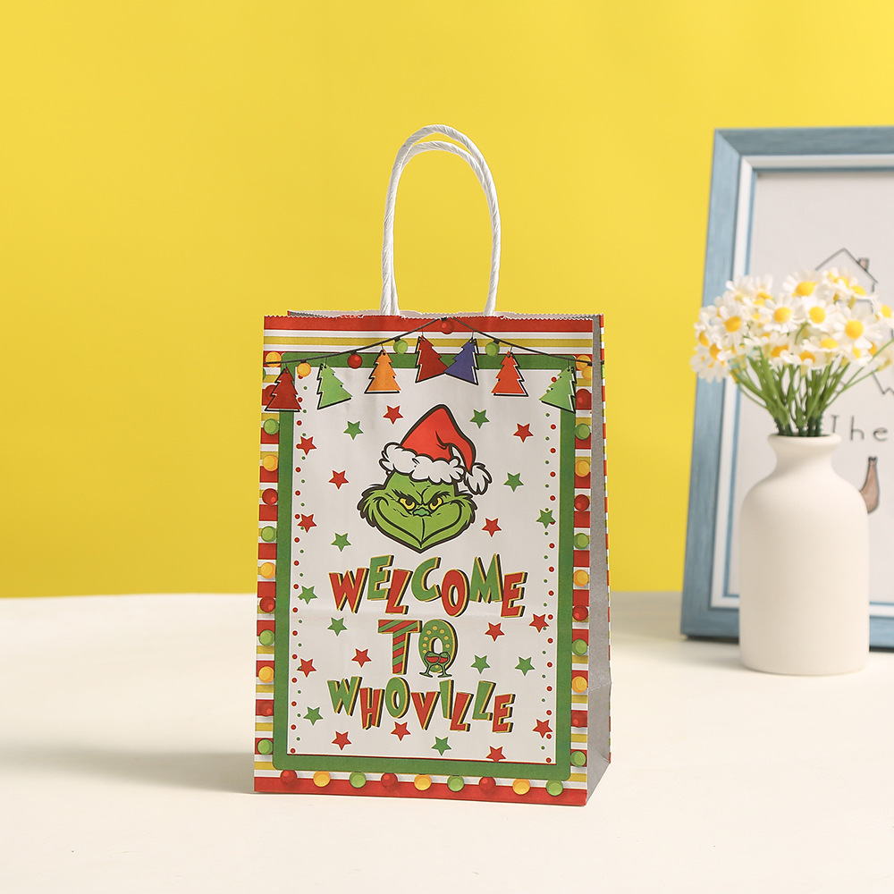 Christmas Tote Bag Creative Cartoon Shopping Bag Wholesale Printing Gift Gift Bag Holiday Packaging Bag in Stock Wholesale