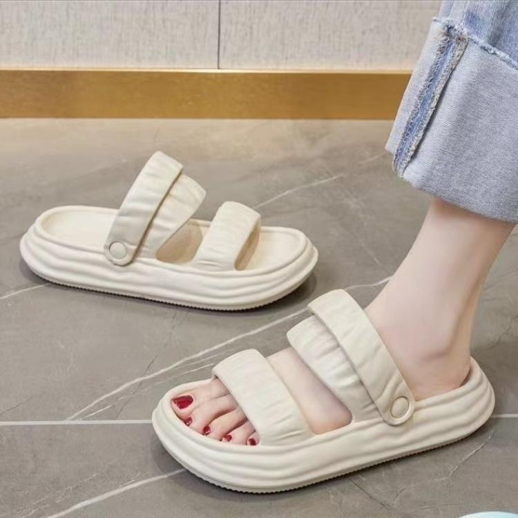 Fashionable Outdoor Wear Comfortable Foot-Mounted Shit Feeling Thick Bottom Lightweight Non-Slip Outdoor Two-Way Slippers for Women Outdoor Beach Shoes