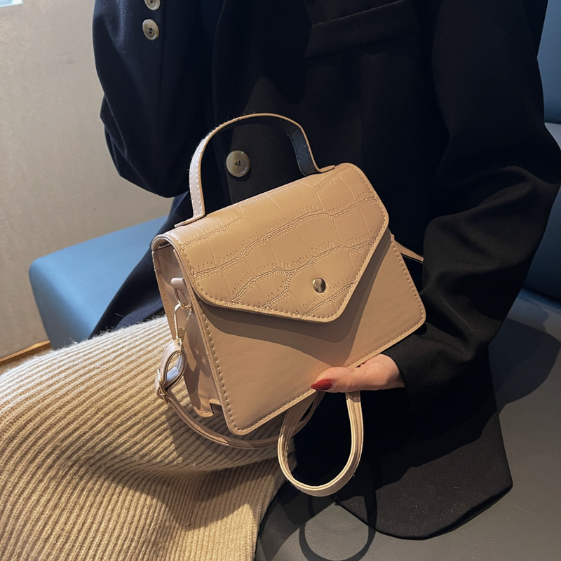 Bag Wholesale Foreign Trade Women Bags2022 Popular Fashion Stone Pattern Small Square Bag Simple All-Match Shoulder Messenger Bag