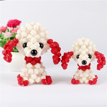 diy手工串珠编织贵宾犬材料包卡通动物小狗摆件儿童玩具手工制作代