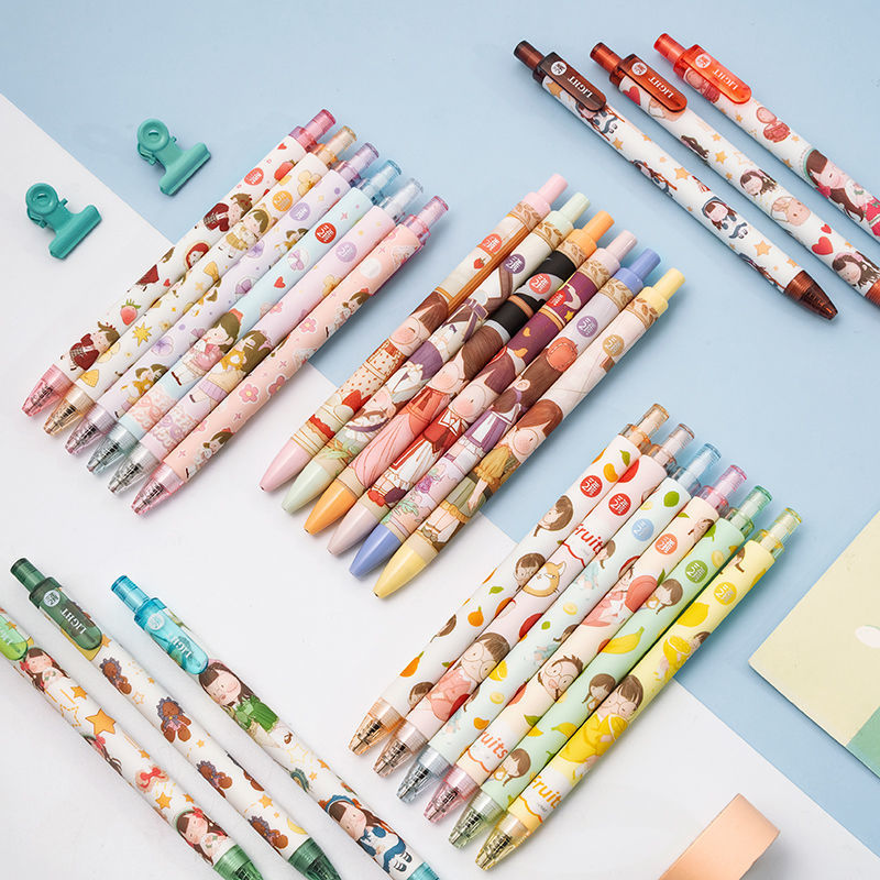 三年二班 麻球按动中性笔简约高颜值按动笔黑笔ins学习用品笔批发