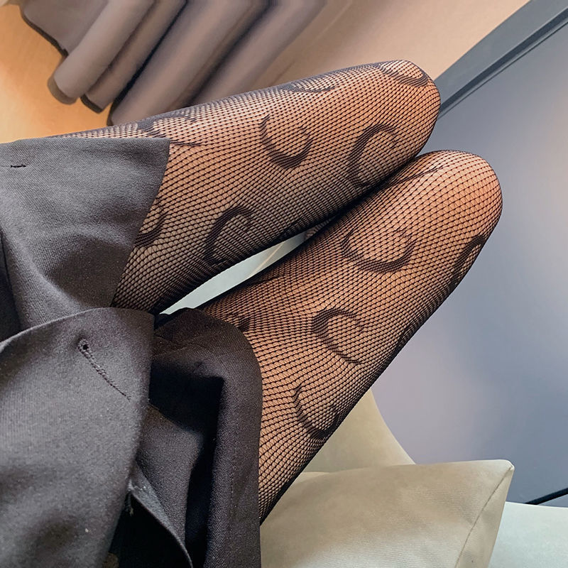 袜子合集 月亮花纹镂空渔网袜白色jk丝袜女防勾丝薄款网红连裤袜