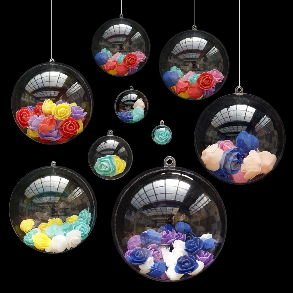 25成交58件圣诞亚克力太空舱圆形透明球装饰苹果盒水果花束花艺diy