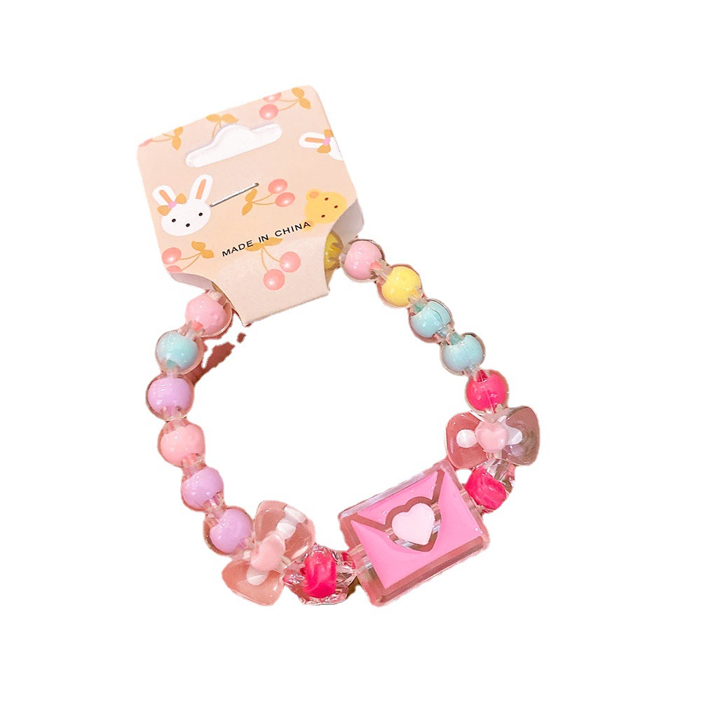 Cartoon Children's Bracelet Princess Jelly Color Beaded Cute Girl Baby Bracelet Student Jewelry Bracelet Ornament