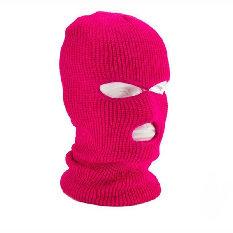 Foreign Trade Winter Thermal Headgear Mask Three-Hole Knitted Woolen Cap Men's and Women's Outdoor Riding Cold-Proof Mask Sleeve Cap