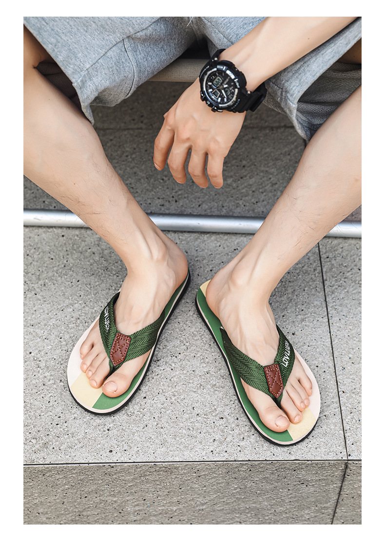 网红人字拖男外穿潮流防滑防臭厚底沙滩高端夏季耐磨软底男士拖鞋