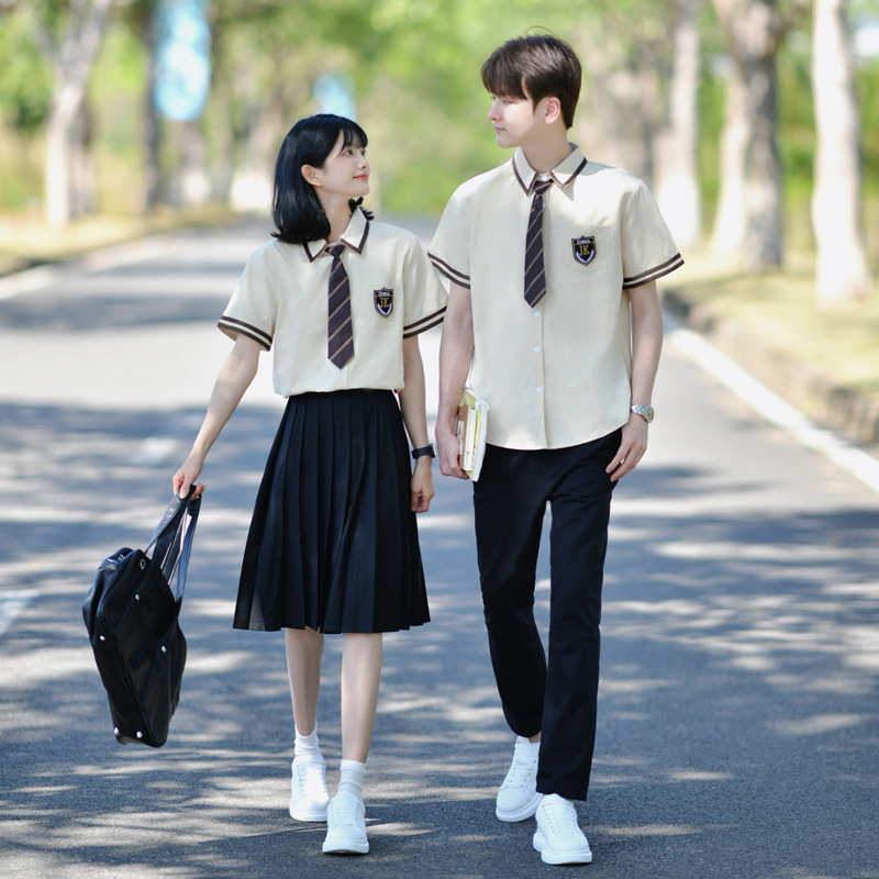 2024夏季情侣装大码合唱演出服毕业服学院风学生班服套装jk制服