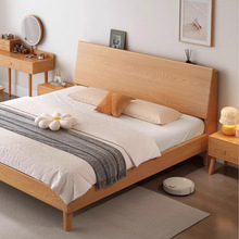 床实木床现代简约双人床主卧1.5m原木床1.8m家用单人床榻榻米床架