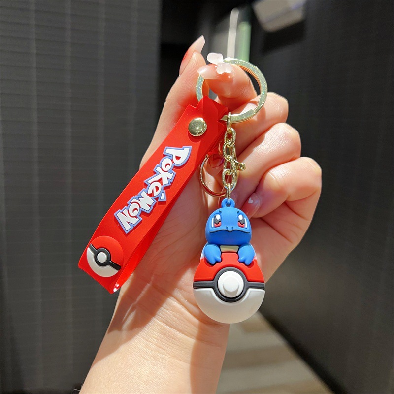 Creative Cartoon Pokémon Poke Ball Keychain Cute Squirtle Charmander Pet Poke Ball Key Chain