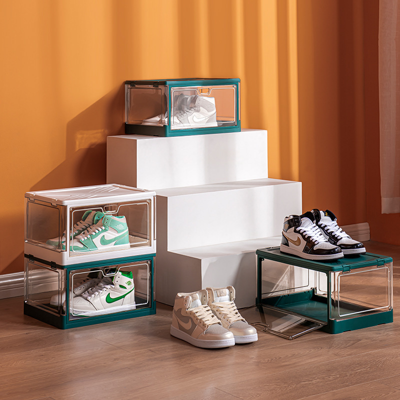 严选透明免安装可折叠鞋柜运动鞋AJ鞋盒入户储物柜鞋架防尘收纳柜