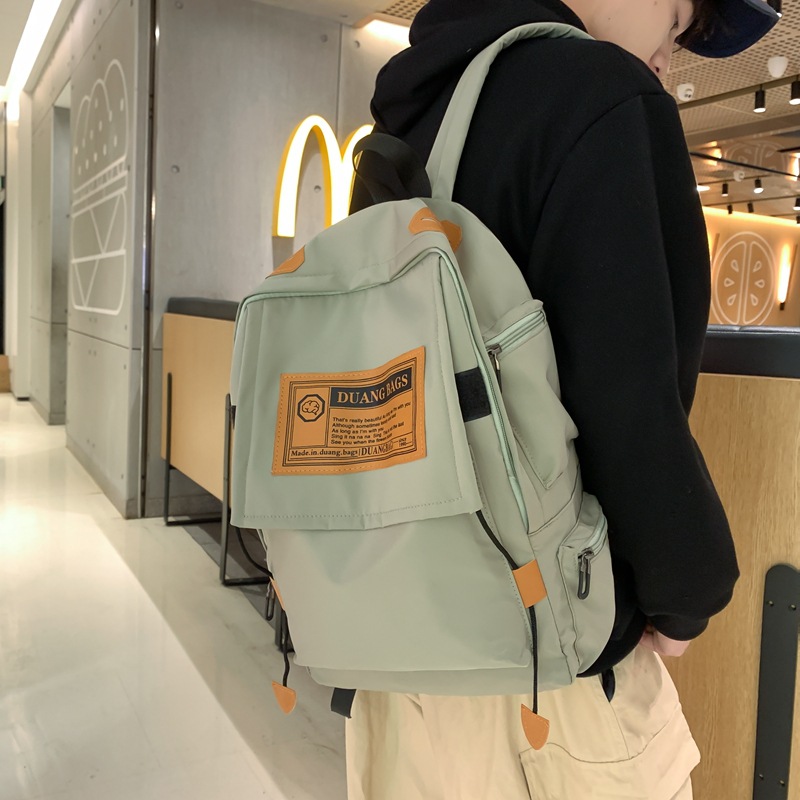 Backpack Canvas Preppy Style Boys and Girls Campus Harajuku Early High School Student Backpack Large Capacity Korean Style Schoolbag