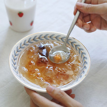 ins韩式复古金边树叶碗小清新叶子陶瓷汤碗 甜品碗早餐酸奶麦片碗