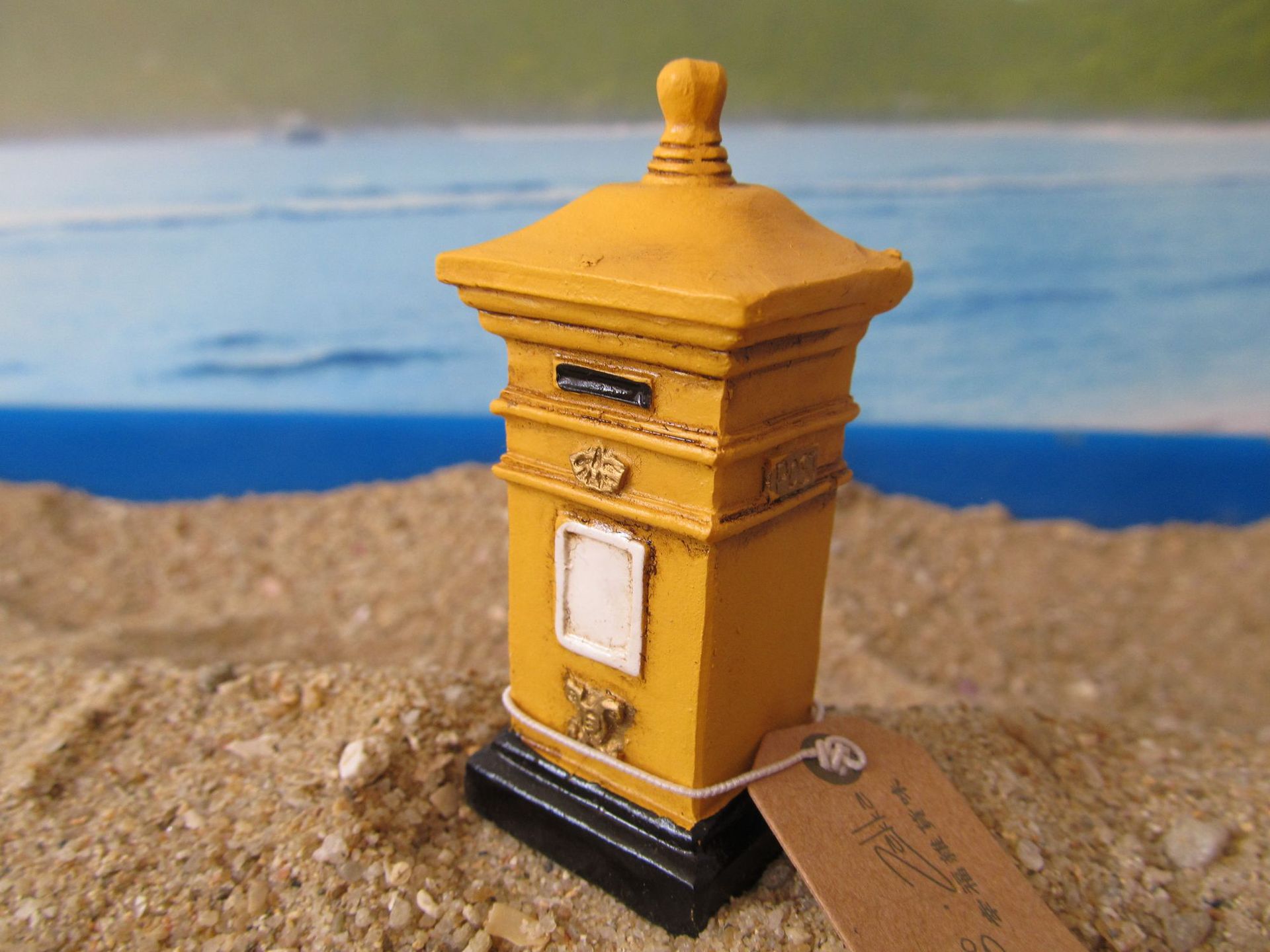 心理沙盘沙具建筑箱庭方形邮筒米黄色an2e07库存批发15536